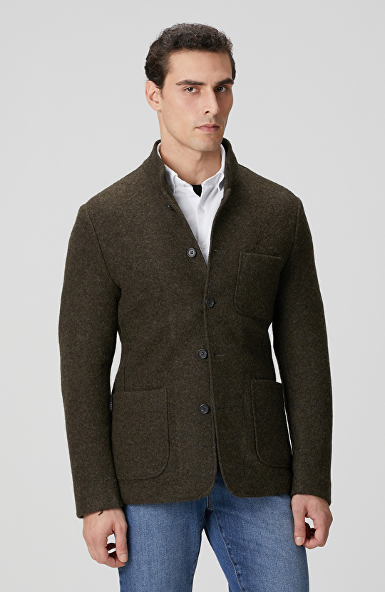 Haki Yün Örme Ceket Haki Yün Örme Ceket