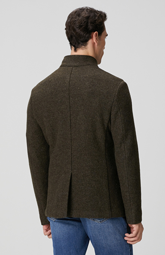 Haki Yün Örme Ceket