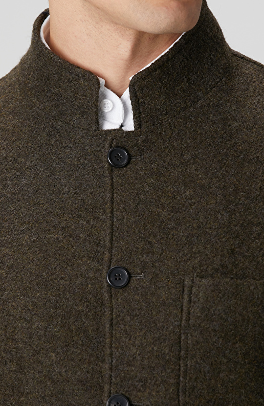 Haki Yün Örme Ceket