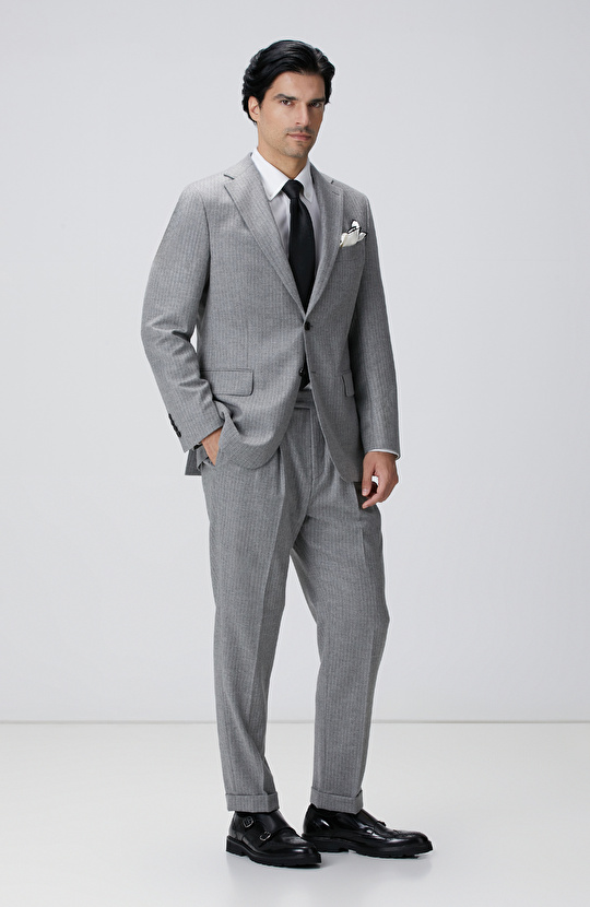 Loro Piana Limited Gri Yün Takım Elbise