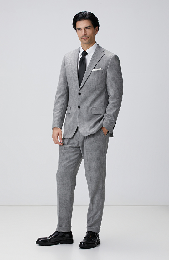 Loro Piana Limited Gri Yün Takım Elbise