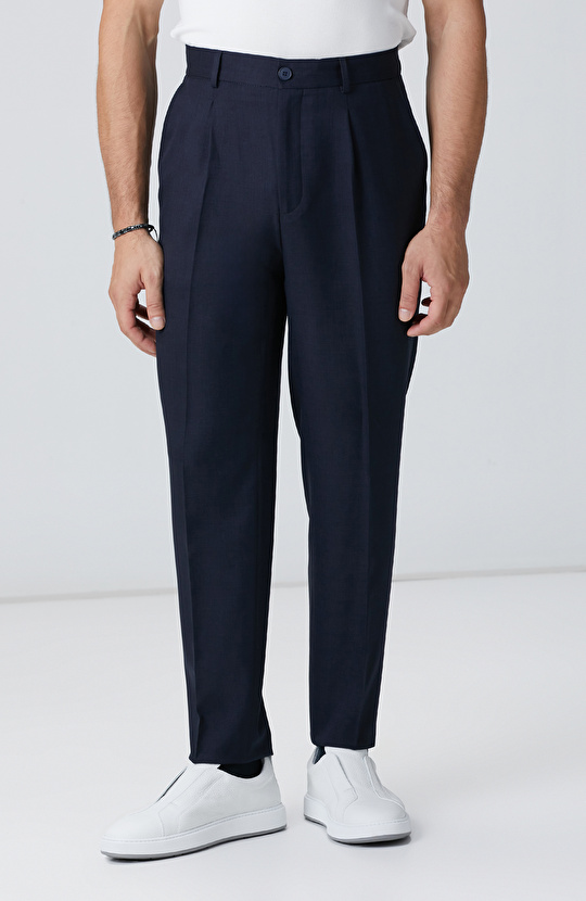 Lacivert Jakarlı Pantolon