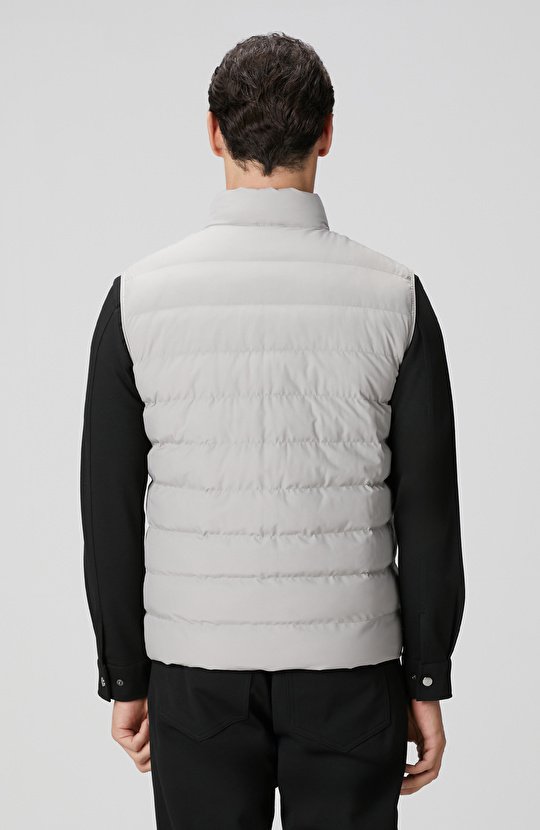 Gri Ray Kapitoneli Casual Yelek