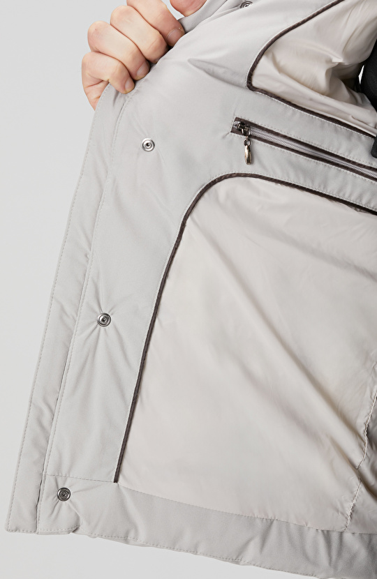 Gri Ray Kapitoneli Casual Yelek