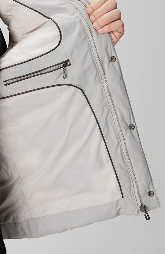 Gri Ray Kapitoneli Casual Yelek