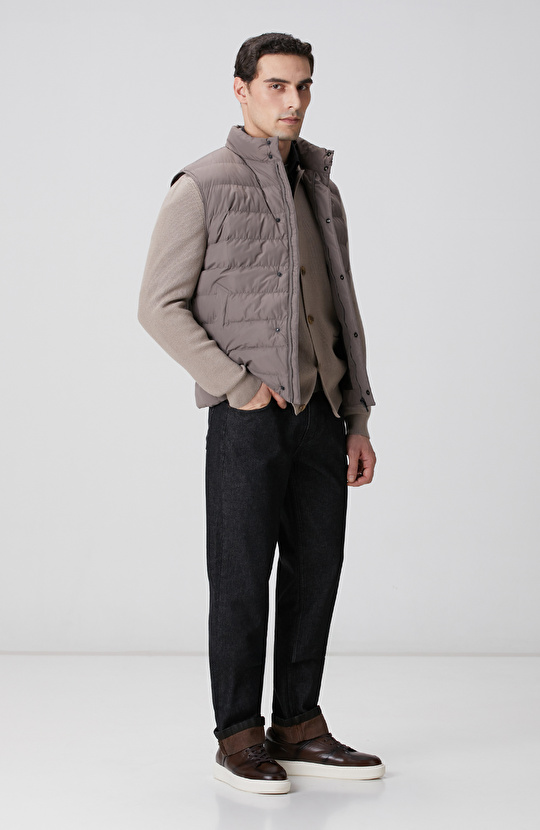 Vizon Ray Kapitoneli Casual Yelek