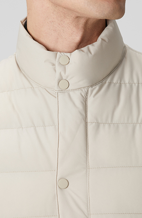 Bej Ray Kapitoneli Casual Yelek