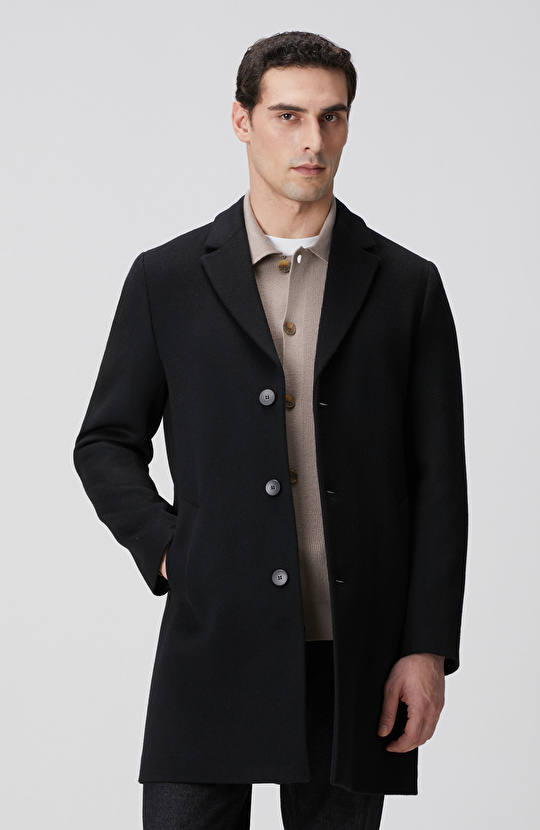 Siyah Yün Mix Palto