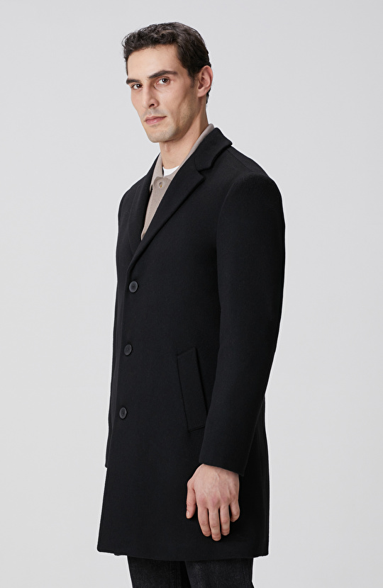 Siyah Yün Mix Palto