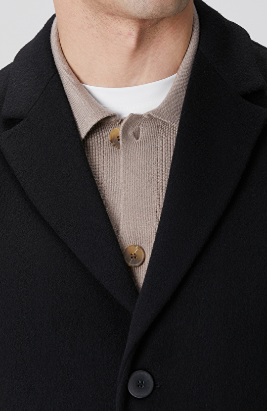 Siyah Yün Mix Palto