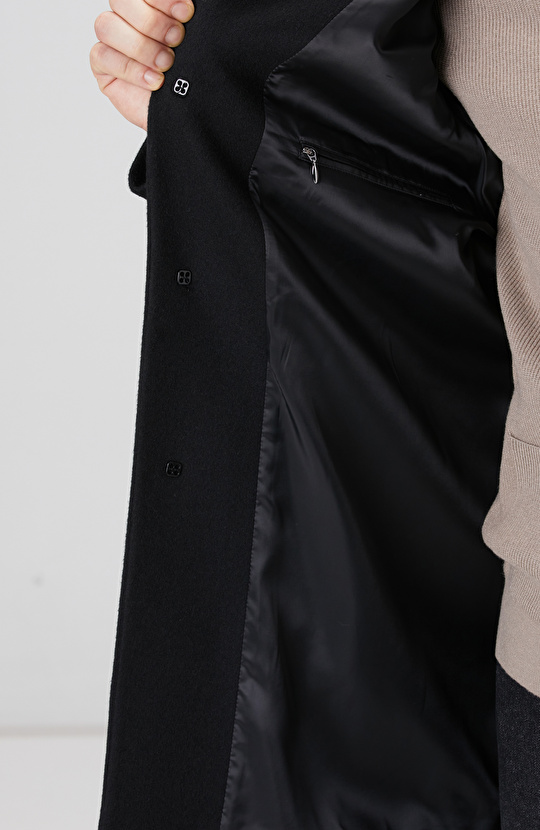 Siyah Yün Mix Palto