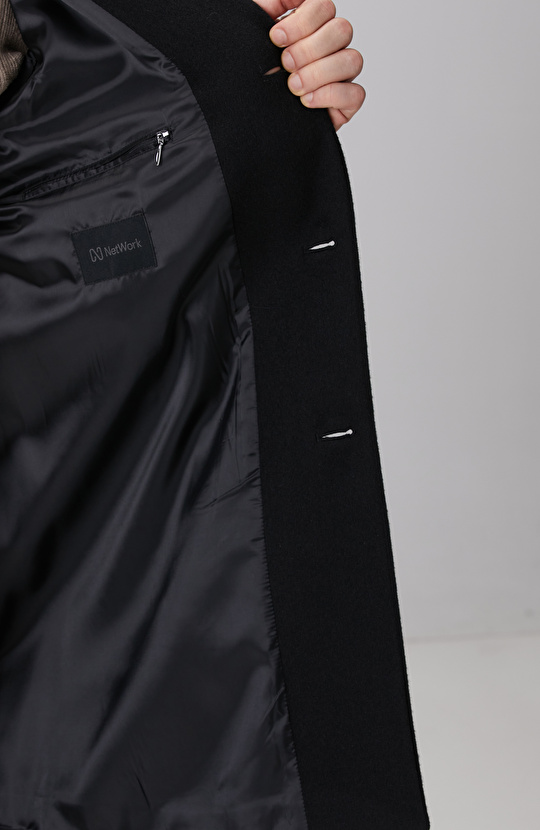 Siyah Yün Mix Palto