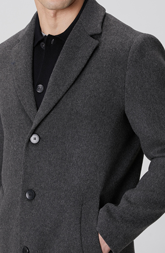 Antrasit Yün Mix Palto