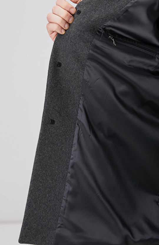 Antrasit Yün Mix Palto