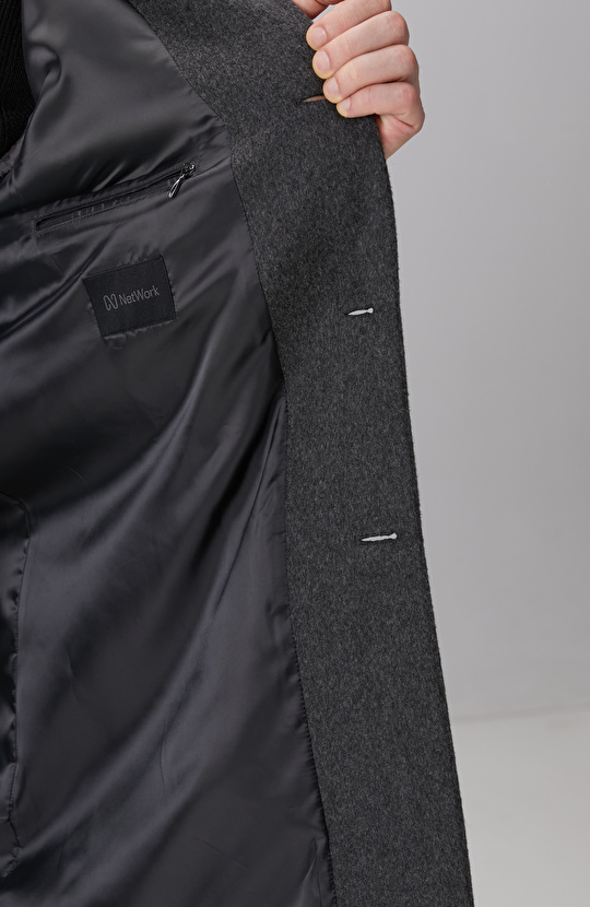 Antrasit Yün Mix Palto