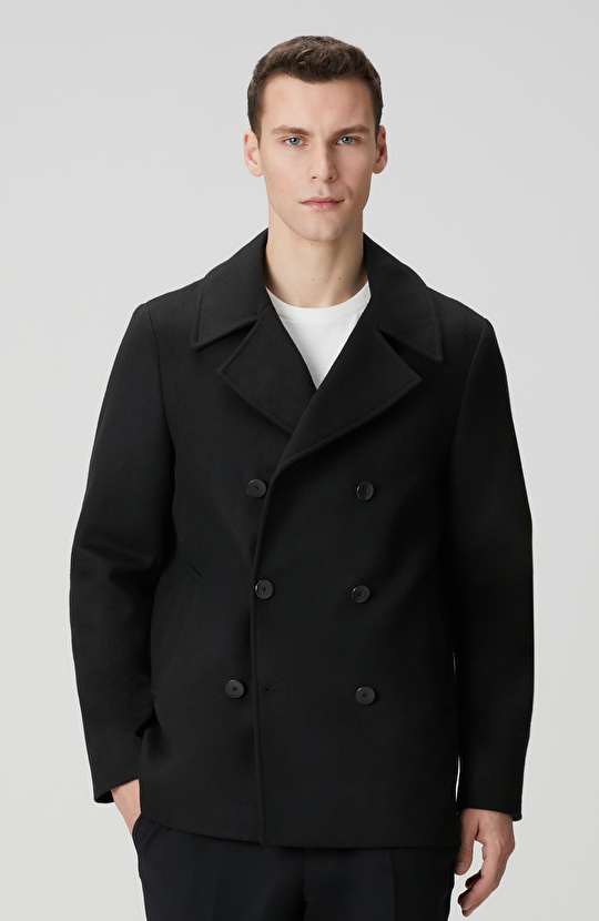 Siyah Kruvaze Gemici Kaban