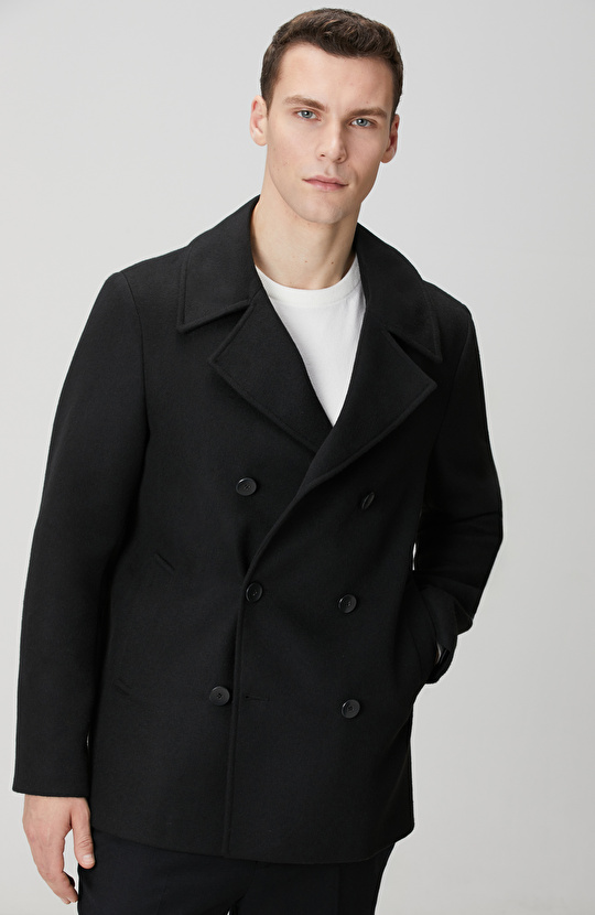 Siyah Kruvaze Gemici Kaban