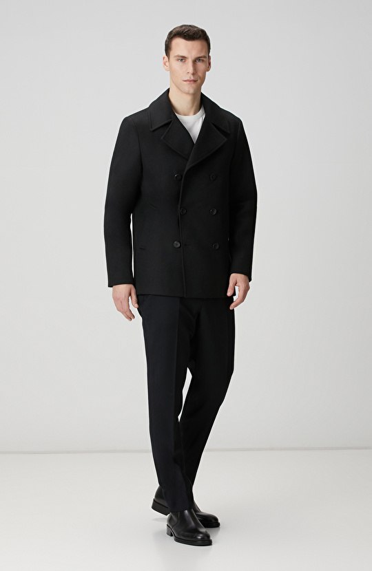 Siyah Kruvaze Gemici Kaban