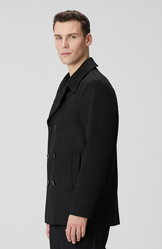 Siyah Kruvaze Gemici Kaban