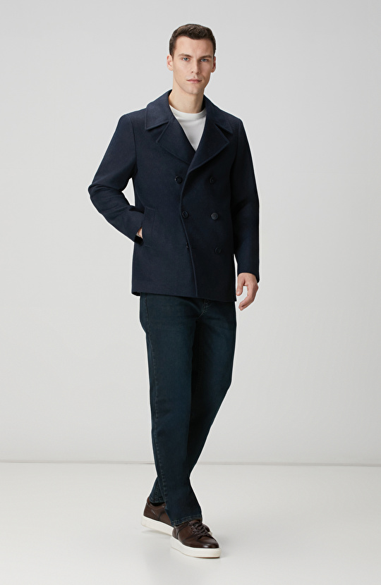 Lacivert Kruvaze Gemici Kaban