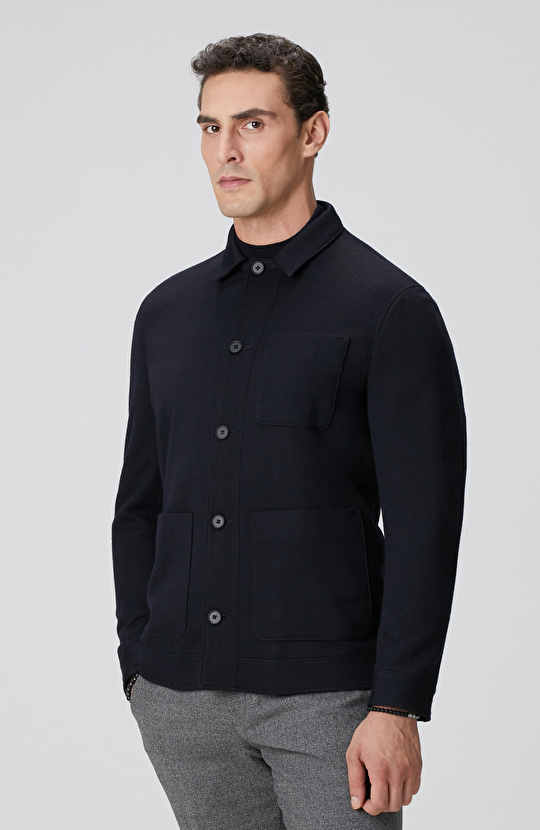 Siyah Yün Mix Dış Gömlek