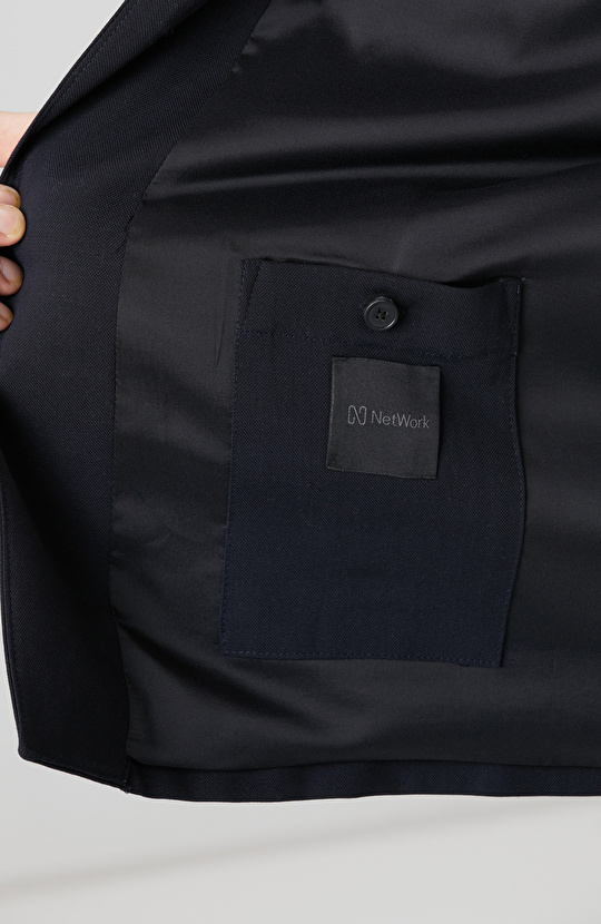 Koyu Lacivert Cep Detaylı Yün Dış Gömlek