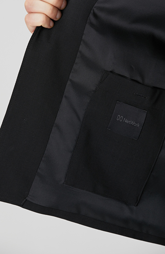 Siyah Cep Detaylı Yün Dış Gömlek