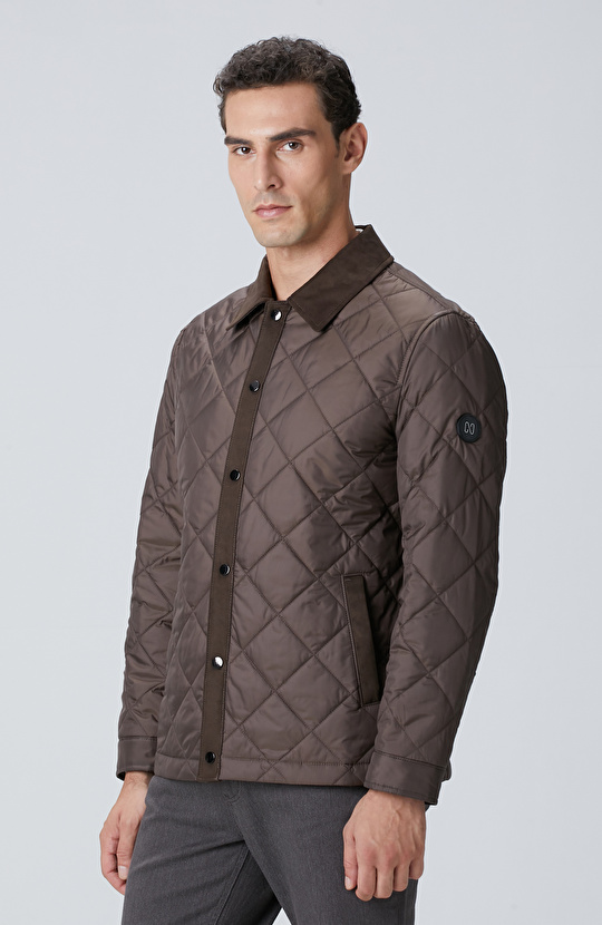 Kahverengi Süet Garnili Coat Ceket