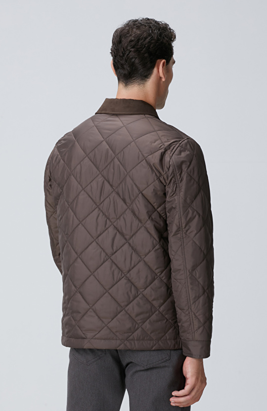 Kahverengi Süet Garnili Coat Ceket
