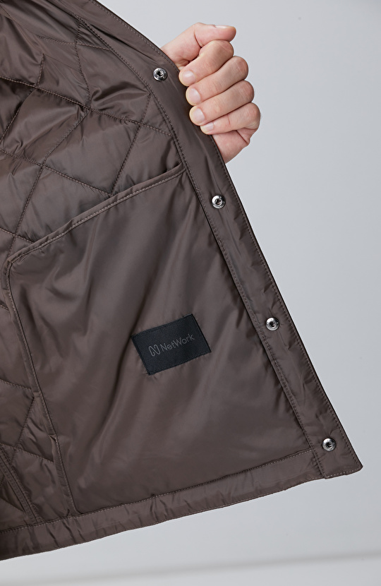 Kahverengi Süet Garnili Coat Ceket