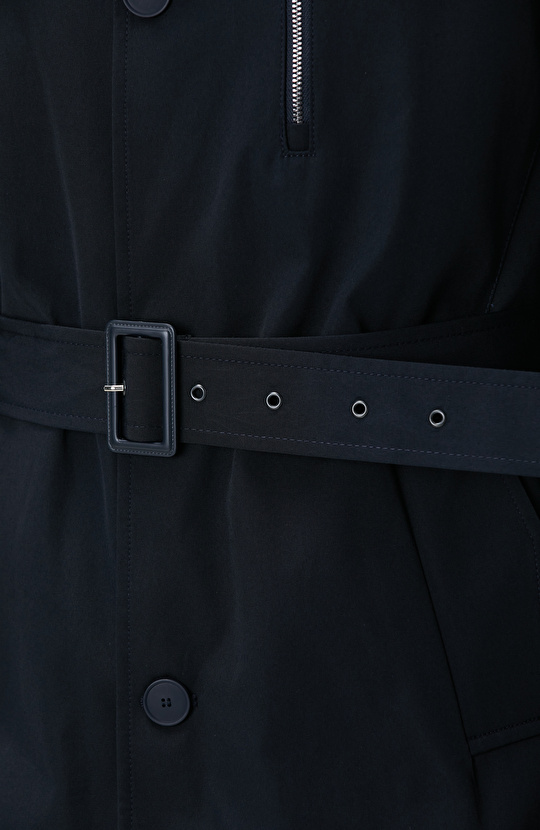 Lacivert Kuşaklı Pardösü