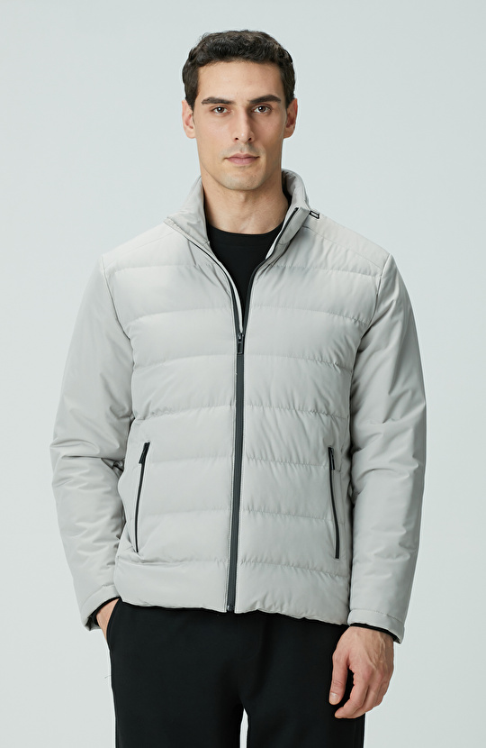 Taş Su Geçirmez Fermuarlı Casual Kaban