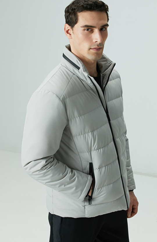 Taş Su Geçirmez Fermuarlı Casual Kaban