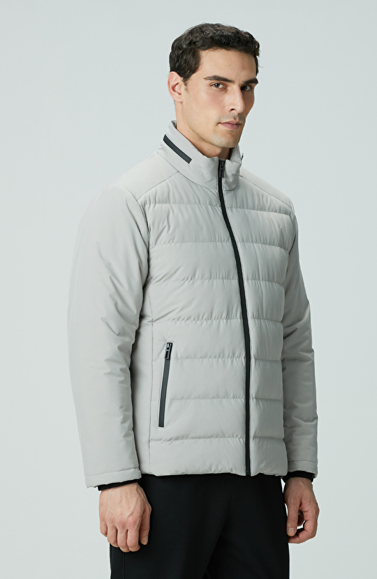 Taş Su Geçirmez Fermuarlı Casual Kaban