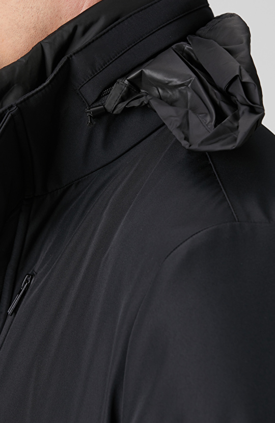 Siyah Dik Yaka Casual Kaban