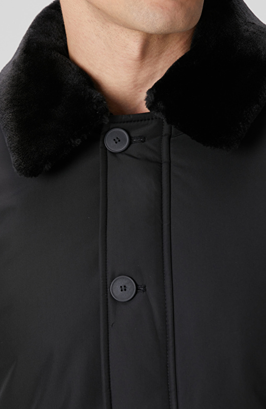 Siyah Kürk Detaylı Mont