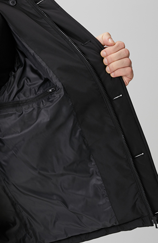 Siyah Kürk Detaylı Mont