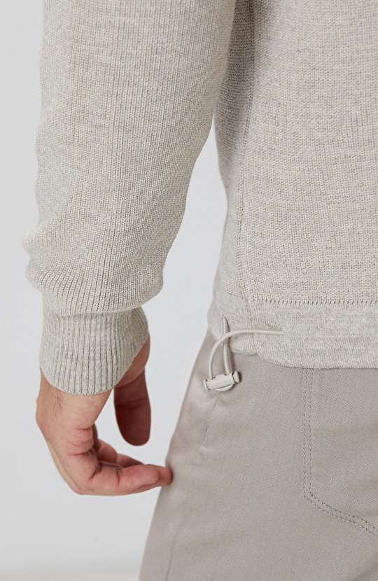 Bej Melanj Yün Karışımlı Kazak