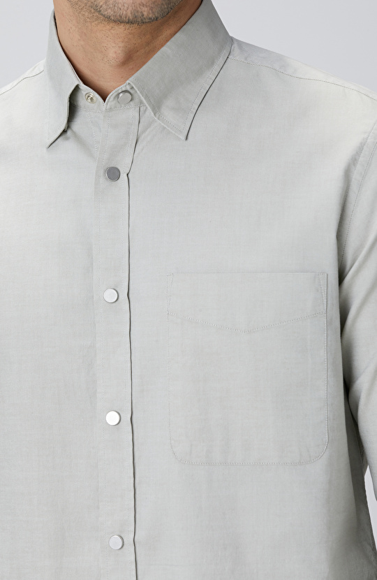 Açık Haki Oxford Gömlek