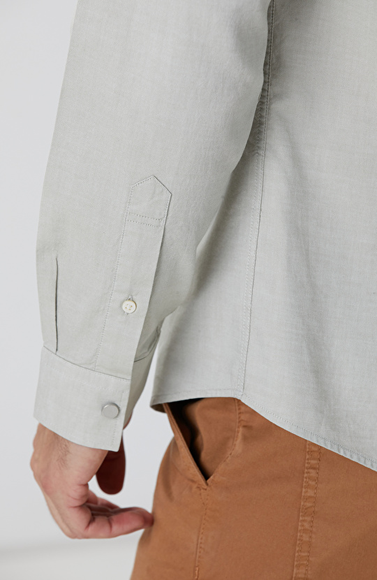 Açık Haki Oxford Gömlek