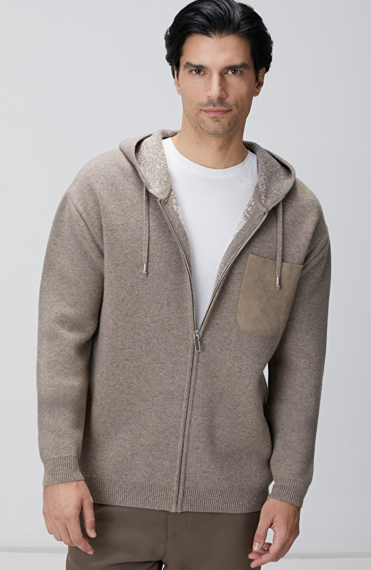 Limited Vizon Kapüşonlu Triko Mont