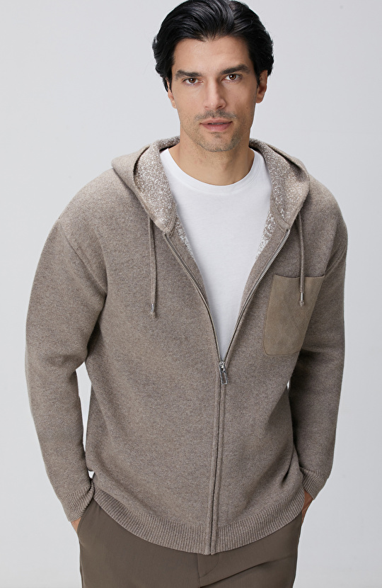 Limited Vizon Kapüşonlu Triko Mont