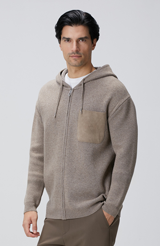 Limited Vizon Kapüşonlu Triko Mont