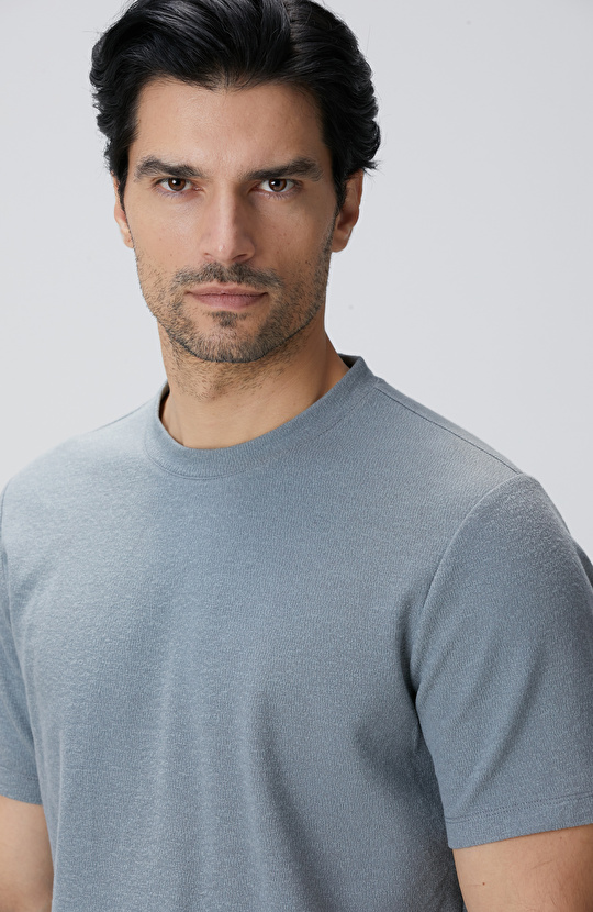 Mint Nane Bisiklet Yaka Jakarlı T-shirt