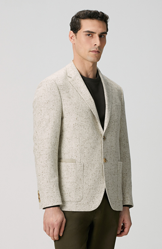 Limited Loro Piana Kumaşından Üretilen Bej Yün Ceket