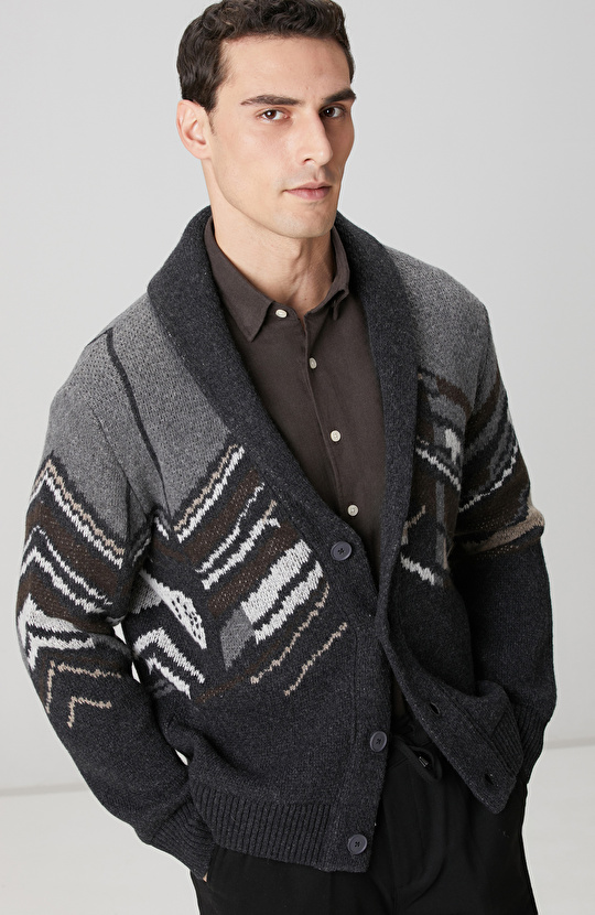 Antrasit Triko Yün Hırka