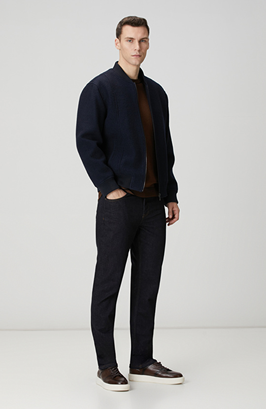 Kahverengi Kolu Jakar Detaylı Triko Kazak