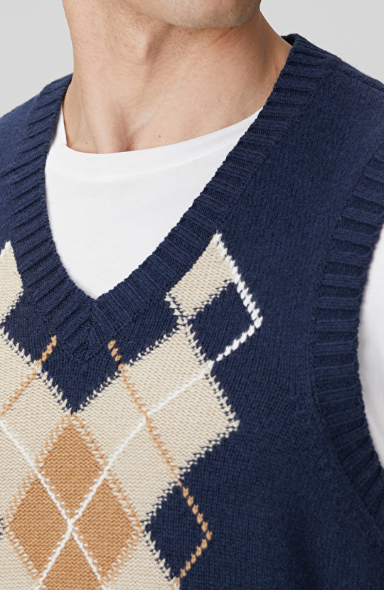 Lacivert Yün Karışımlı Süveter