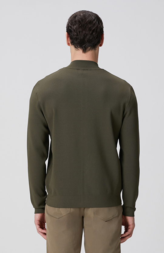 Haki Cep Detaylı Triko Mont