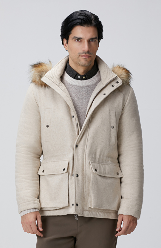 Taş Yün Kaşmir Karışımlı Casual Kaban